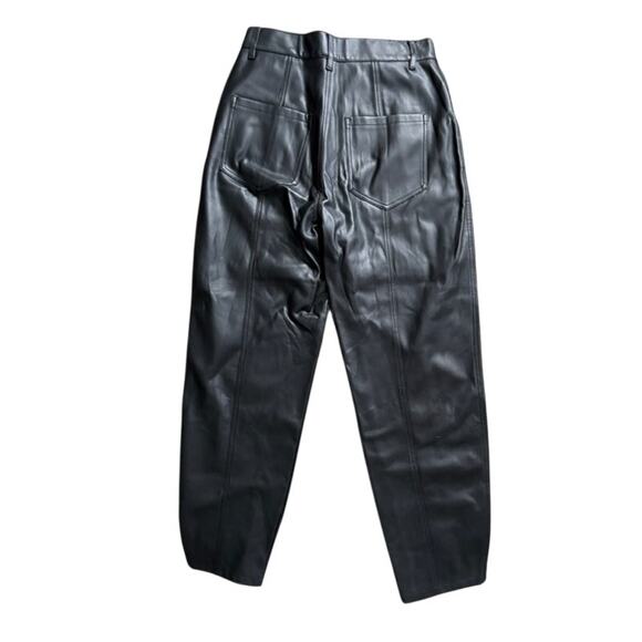 NWOT Zara High Rise Black Faux Leather Pants Size 4 - Picture 4 of 5